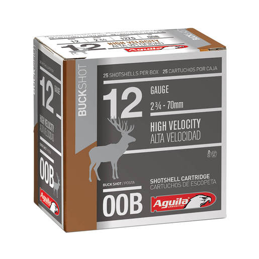 Aguila 12 Gauge 2-3/4in 00 Buck Buckshot Shotshells - 25 Rounds - #00 Buck