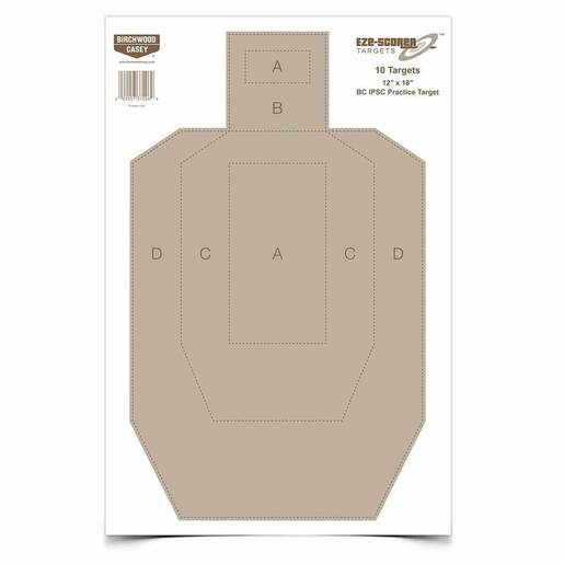Birchwood Casey EZE-Scorer 12x18in BC IPSC Practice Target - 100 Pack - White