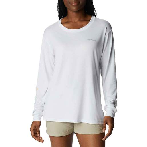 Columbia Women's PFG Slack Water Graphic Long Sleeve Fishing Shirt - White XXL