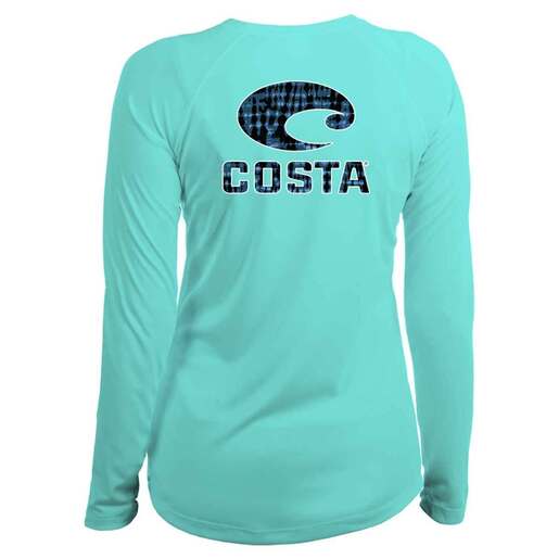 Costa Women's Tech Tie Dye Long Sleeve Fishing Shirt - Aqua Blue S