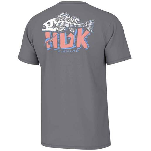 Huk Men's Bass Bones Short-Sleeve Fishing Shirt - Night Owl M