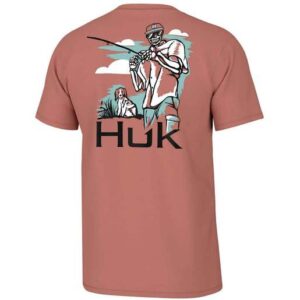 Huk Men's Fletch N Bones Short-Sleeve Fishing Shirt - Sunburn XL