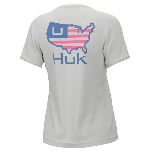 Huk Women's American Short-Sleeve Fishing Shirt - White L