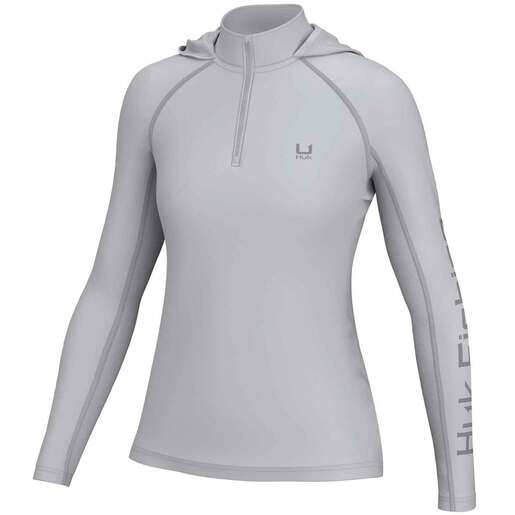 Huk Women's Icon Hooded Long Sleeve Fishing Shirt - Harbor Mist L