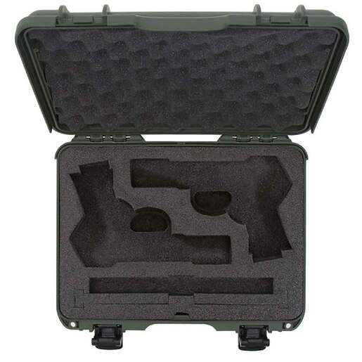 Nanuk 910 2UP Classic 14.3in Handgun Case - Olive - Olive