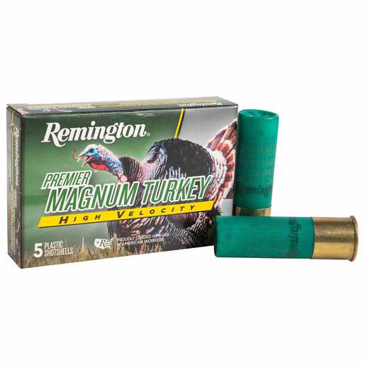Remington Premier High-Velocity Magnum Turkey 12 Gauge 3in #4 1-3/4oz Turkey Shotshells - 5 Rounds - #4