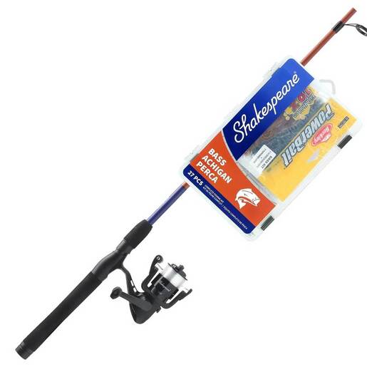 Shakespeare Catch More Fish Bass Spinning Combo - Blue/Orange 35
