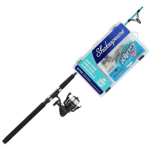 Shakespeare Catch More Fish Surf Pier Spinning Combo - Teal/Purple 50