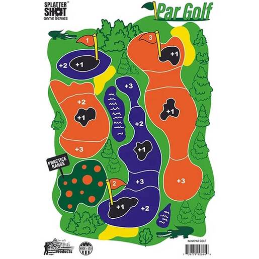 Splatter Shot GAME SERIES 12in x 18in PAR GOLF Heavy Tag Paper Target - 8 Pack