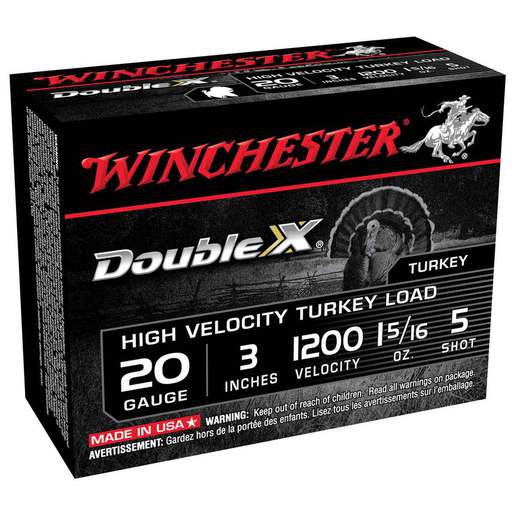 Winchester Double X 20 Gauge 3in #5 1-5/16oz Turkey Shotshells - 10 Rounds - #5