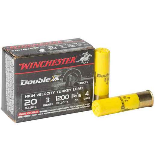 Winchester Double X 20 Gauge 3in No. 4 1-5/16oz Turkey Shotshells - 10 Rounds - #4