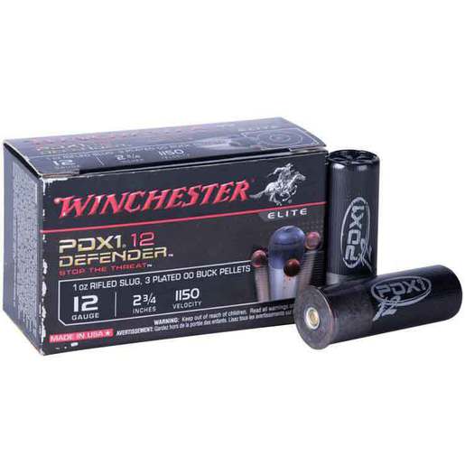 Winchester PDX1 Defender 12 Gauge 2-3/4in #00 Buck/ Slug Shotshells - 10 Rounds - #00 Buck/ Slug