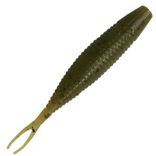 Yamamoto Scope Shad Soft Minnow Bait - Green Pumpkin/Black Flakes