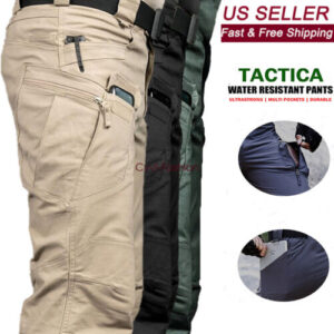 Tactical Mens Cargo Pants Waterproof Work Pants Outdoor  Hiking Combat Trousers