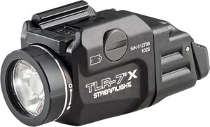Streamlight 69424 TLR-7 X 500-Lumen Compact Tactical Weapon Light, Includes High, Low Paddle Switches and Key Kit, Black