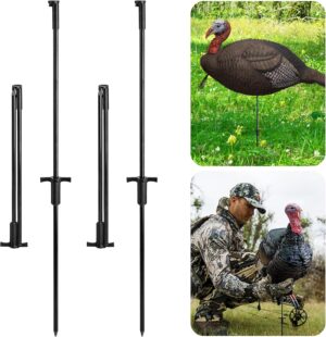 4 Pcs Turkey Decoys Hunting Stake-Lightweight Turkey Decoys Collapsible Stakes-Portable Decoys Pole for Turkey Decoy LCD Replacement Stake