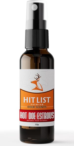 Hit List Certified Peak Doe Estrous – Fresh, 100% Pure Doe in Heat Deer Urine – Collected at Peak Cycle for Rut Season – 2 oz Hunting Scent in UV-Protected Bottle