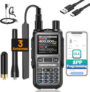 Baofeng Radio UV-5R Mini Ham Radio Long Range Two Way Radio NOAA Weather Radio Rechargeable Walkie Talkies Dual PTT APP Programming Copy Frequency 999CH with USB-C Charging Survival Radio