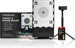 Strikeman 9mm Dry-Fire Laser Training System - Great for Target Shooting Practice with Pistols - Kit Includes Access to Updated App (No Subscription Needed), Cartridge, Target & Phone Holder