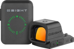 OSIGHT XR Enclosed Red Dot Sight, 2/6 MOA Dot & 32 MOA Circle Multi-Reticle, 407C/507C Footprint Compatible, Parallax-Free Reflex Optic with Charging Cover for Full-Size Setups